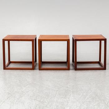 AKSEL KJERSGAARD, three Danish teak sidetables, 1950's/60's.