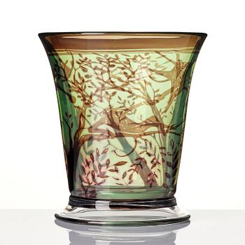 Gunnar Cyrén, a graal glass vase, Orrefors, Sweden, 1989.