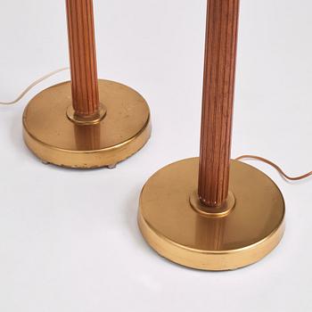 Hans Bergström, a pair of floor lamps model "522", ateljé Lyktan, Åhus 1950s.