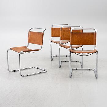 Mart Stam, four 'S33' chairs, Fasem, Italy, end of the 20th century.