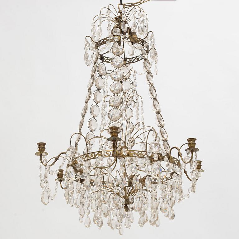 A Gustavian style chandelier, first half of the 20th Century.