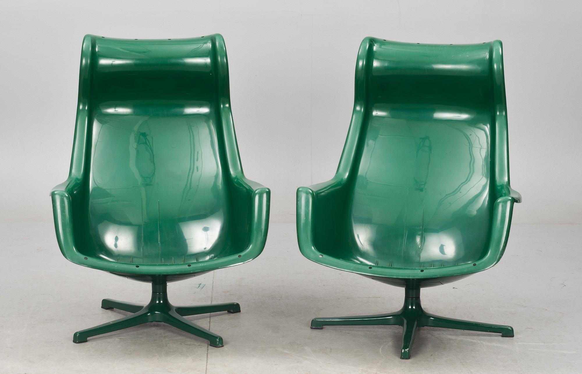 FÅTÖLJER, 2 st, "Galaxy", Alf Svensson och Yngve Sandström för DUX.