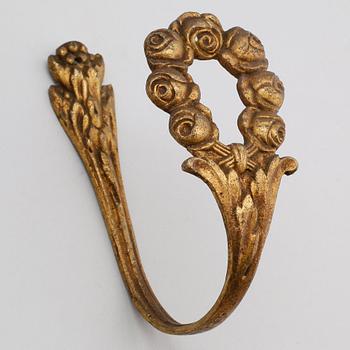 GARDINSTÅNGSBESLAG, mässing, 1800-tal.