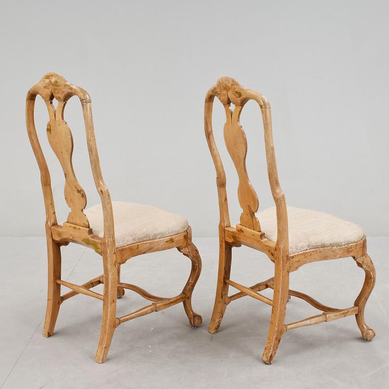 STOLAR, ett par, senbarock, 1700-tal.