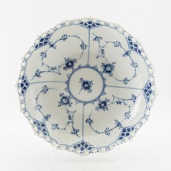 Service pieces 9 pcs "Musselmalet" mostly full lace Royal Copenhagen Denmark 20th century porcelain.