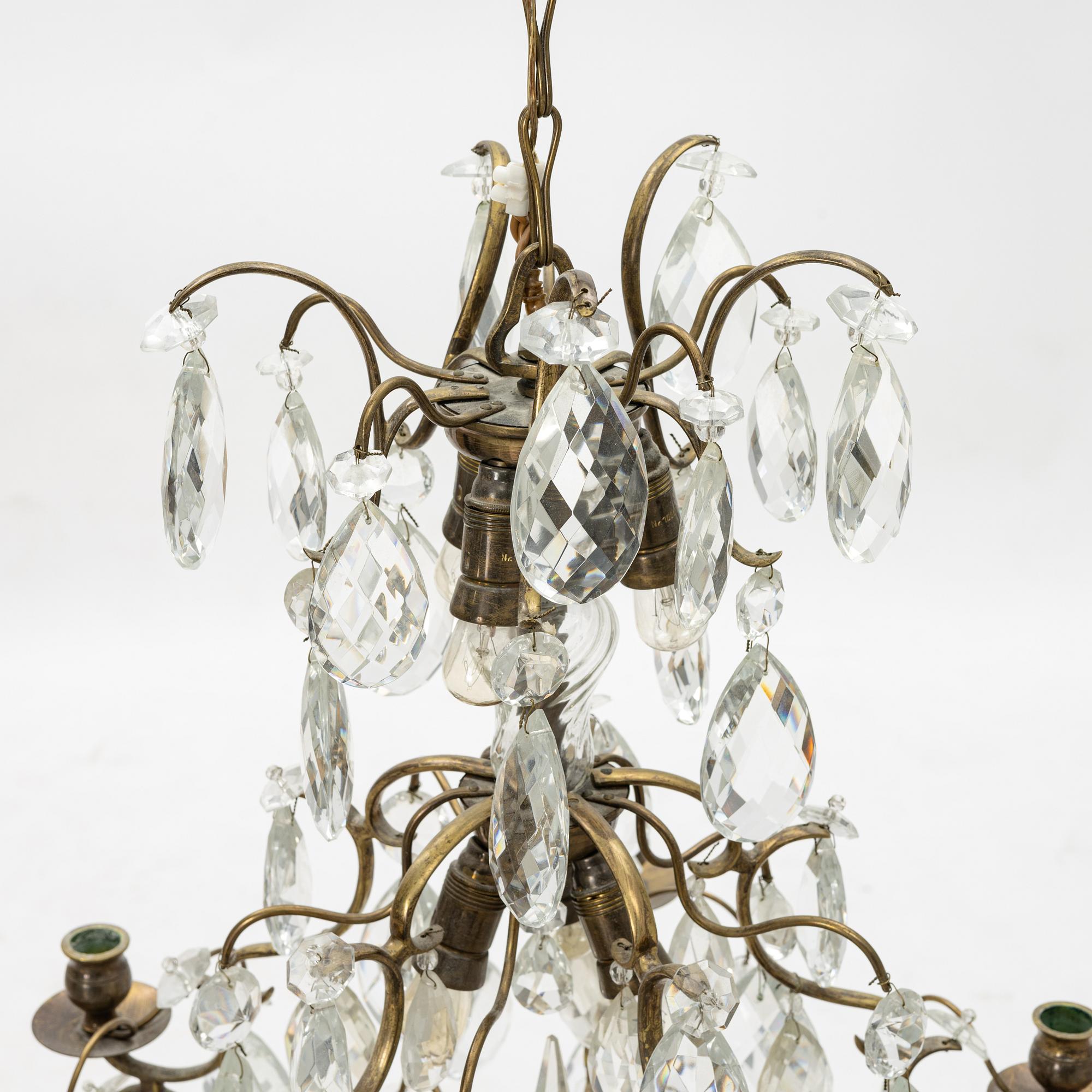 A Rococo style chandelier, first half of the 20th Century.