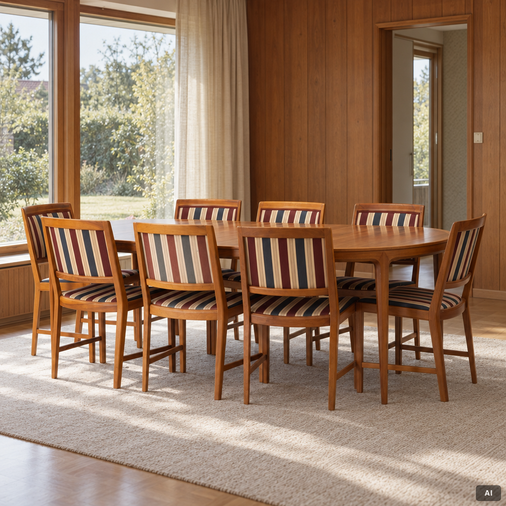Bertil Fridhagen, A nine piece 'Diamant' dining set, Svenska Möbelfabrikerna Bodafors, 1960s.