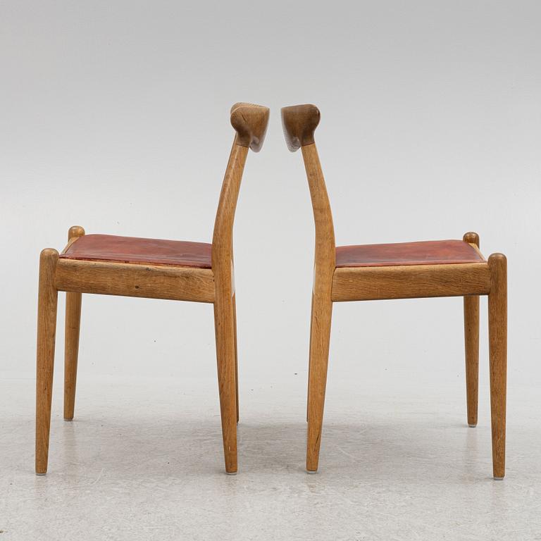 Hans J. Wegner, stolar, 6 st, "W1", C.M. Madsens Fabriker, Danmark 1950/60-tal.