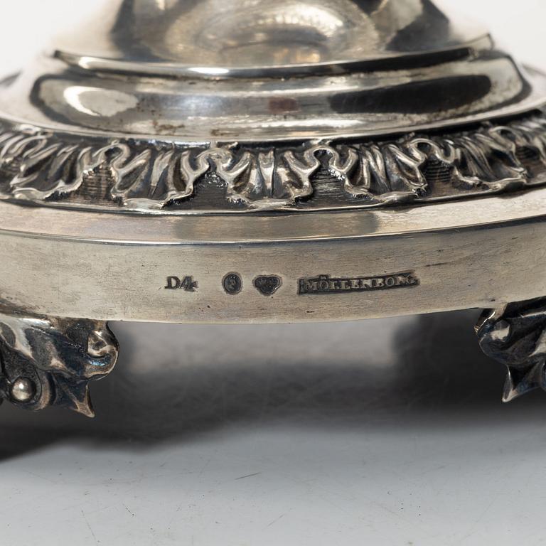 Gustaf Möllenborg, A glass and silver tazza, Stockholm 1834.