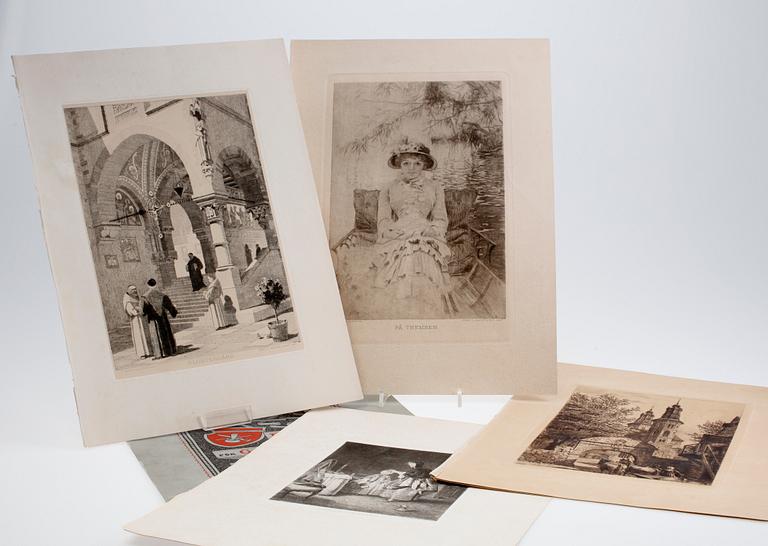 GRAFIKMAPP, "Föreningen för grafisk konst", 1887, bl.a. Anders Zorn.