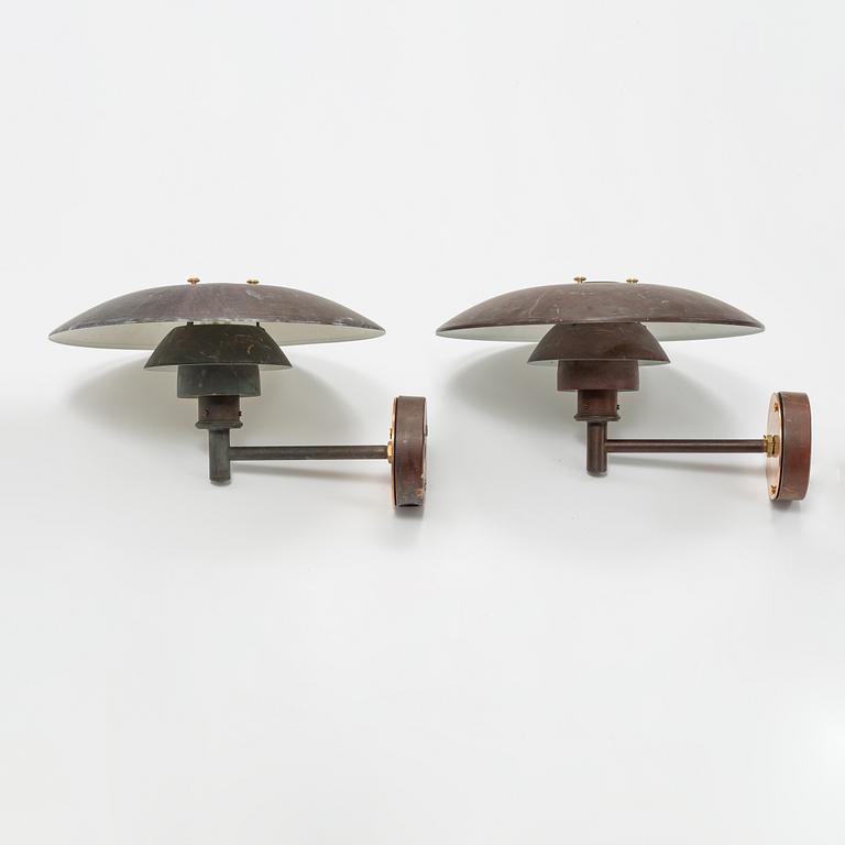 Poul Henningsen, a pair of 'PH' copper wall lights, Louis Poulsen, Denmark.