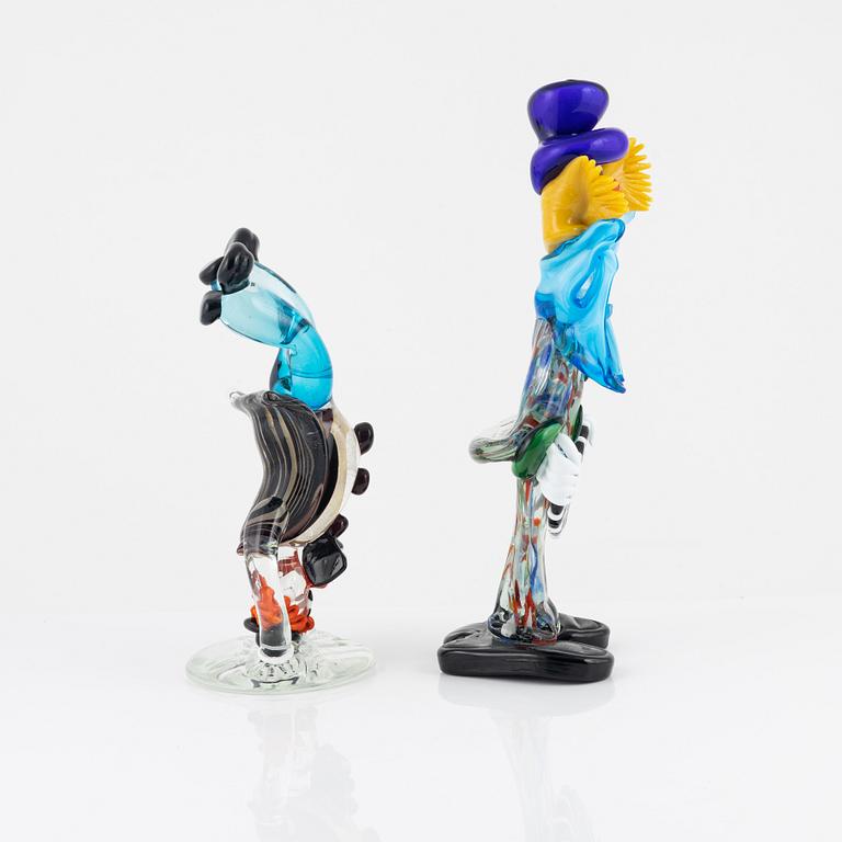 Two glass sculptures, Murano, Italy.