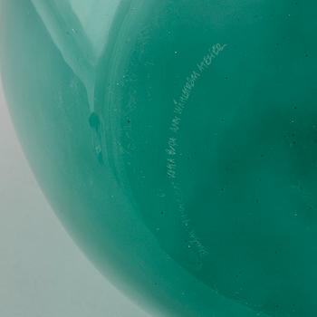 A glass vase by Ann Wåhlström, Kosta Boda Ateliér, signed.