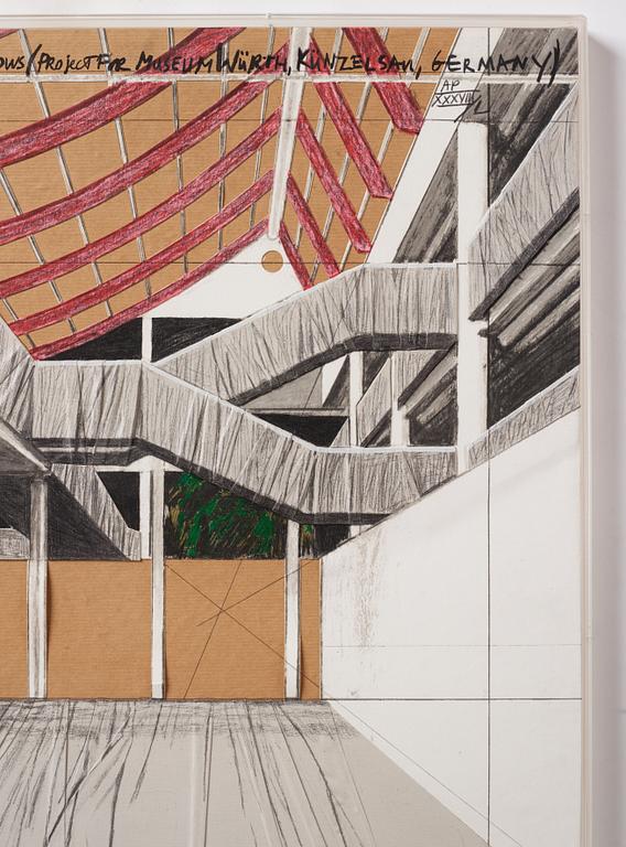 Christo Vladimirov Javacheff, "Wrapped floors and covered windows (Project for Museum Würth, Künzeisa)".