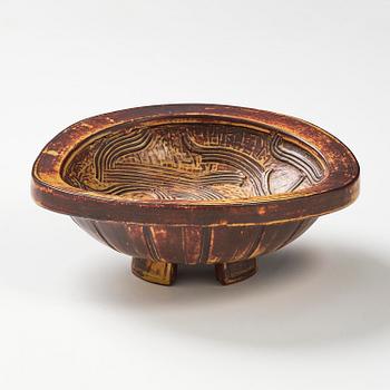 Wilhelm Kåge, a "Farsta" stoneware bowl, Gustavsberg Studio 1948.
