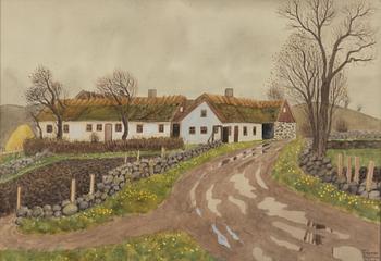 Oskar Bergman, "Gård Maglehem, Skåne".