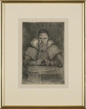 Carl Larsson · CARL LARSSON, etsning, signerad i plåten.