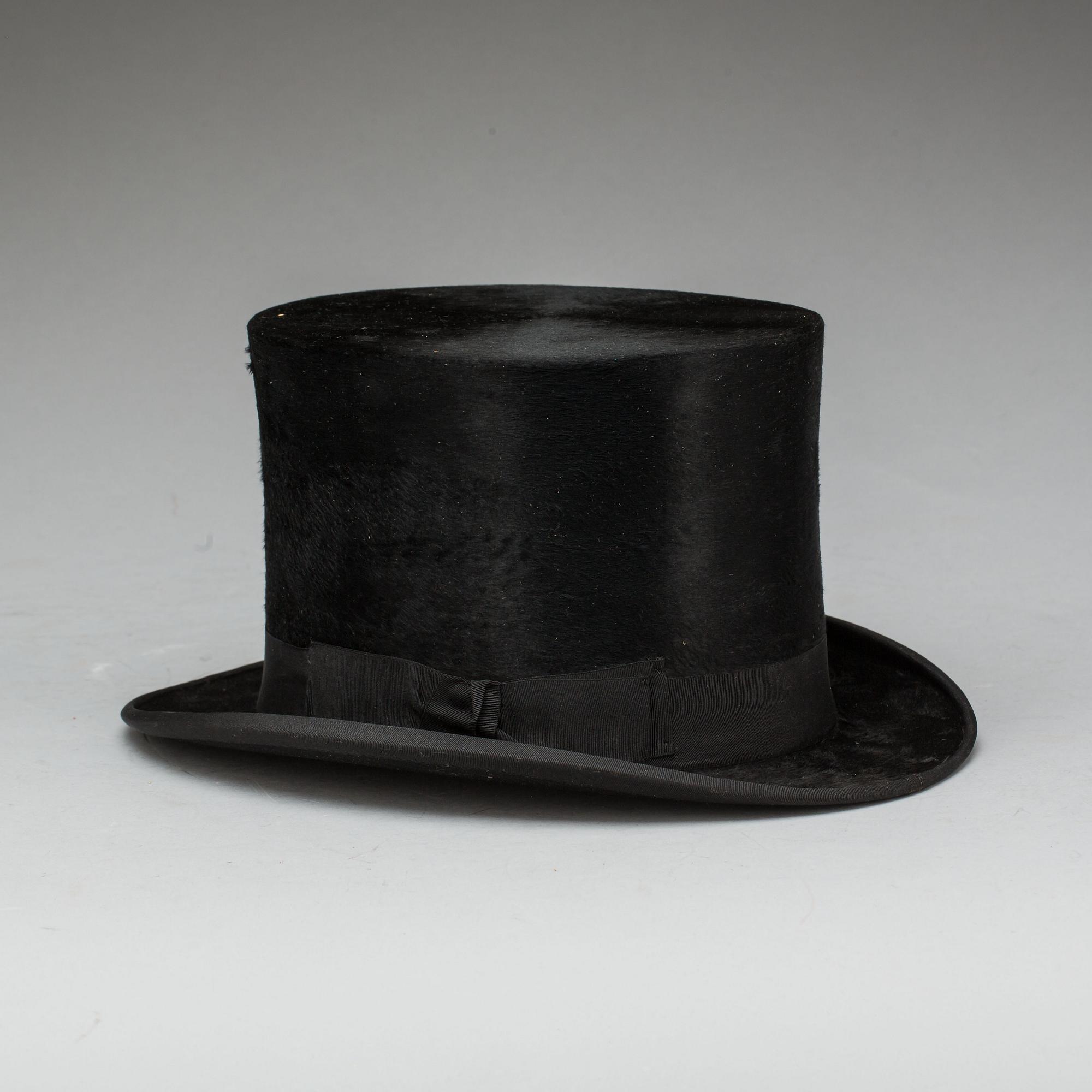 CYLINDERHATT, "Hat Manufactory in London Extra Quality. Göst. Möller Eftr. Malmö"  omkring 1900.