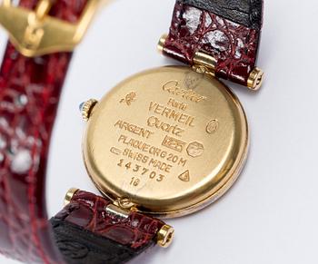 ARMBANDSUR, sterling silver, förgylld. Must de Cartier. 1980-tal.