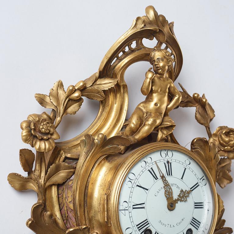 A Louis XV 18th century wall clock by the brothers Georges or Edme Causard (clockmakers in Paris 1770's/80's.