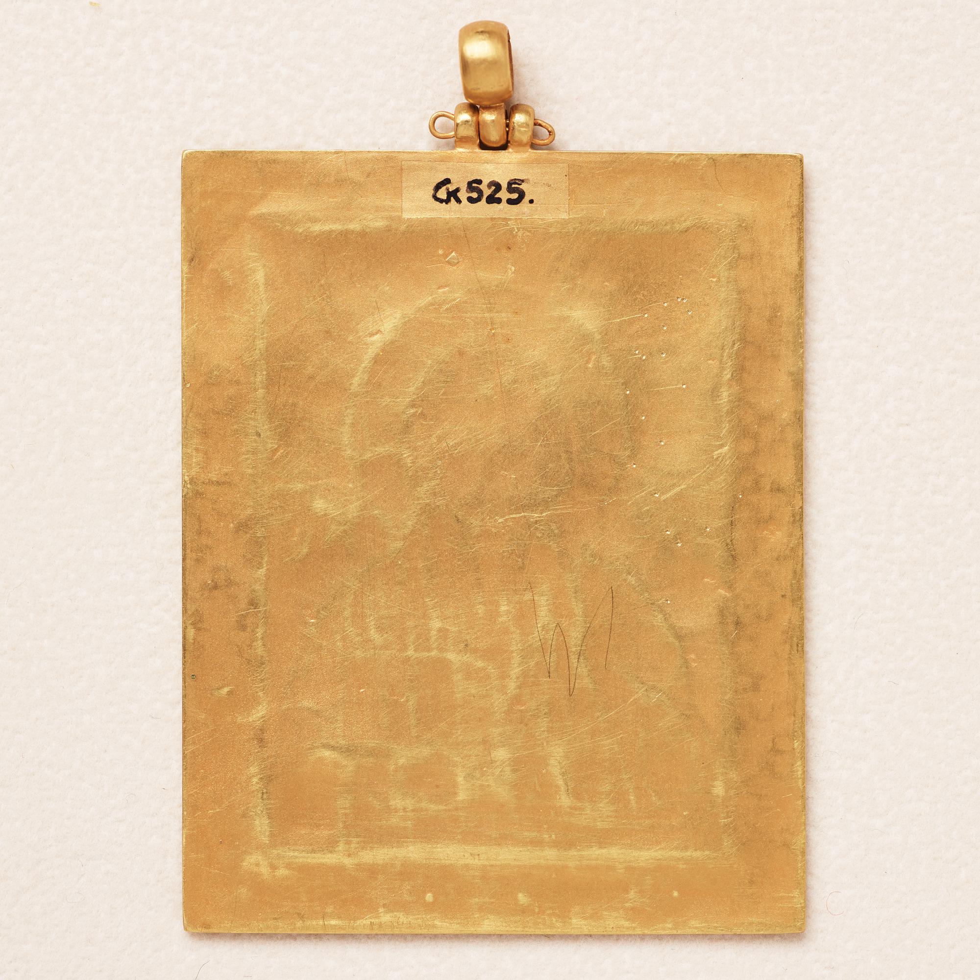 Plaque, guld och cloisonnéemalj, Bysantinsk stil, sentida.
