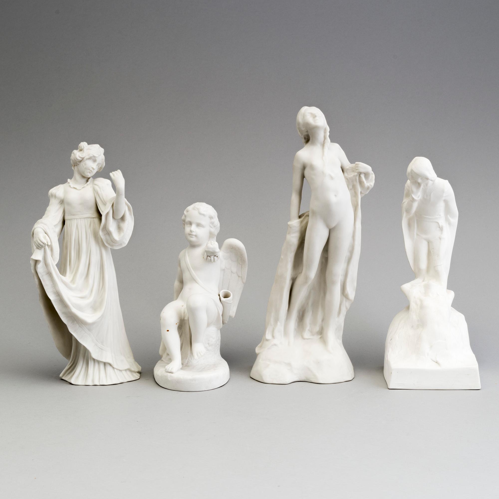 FOUR PARIAN FIGURES, Gustafsberg, ca 1900.