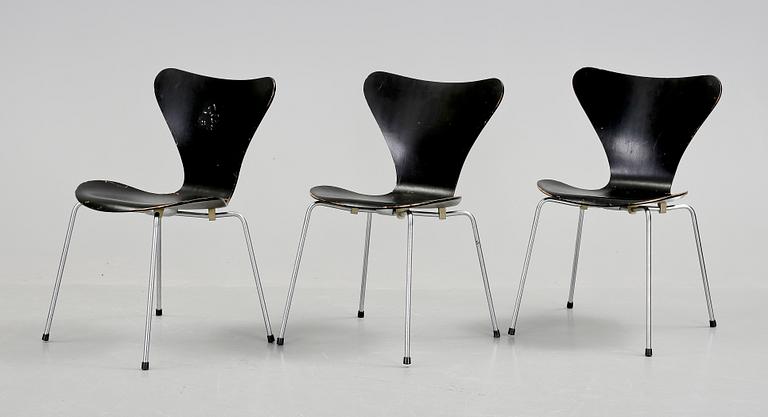 STOLAR, 3 st, "Sjuan", Arne Jacobsen, Fritz Hansen.