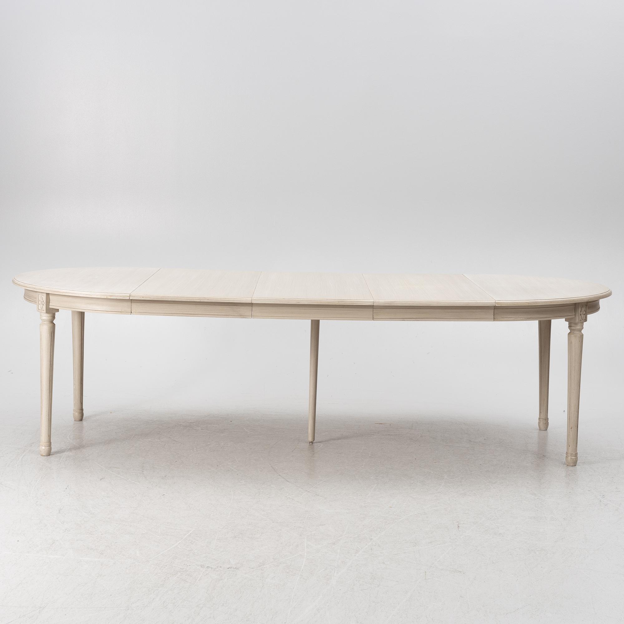 Matbord med 6 stolar, gustaviansk stil, K.A Roos,  Helsingborg, 1900-talets andra hälft.