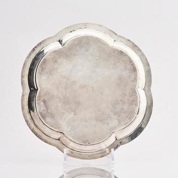 A silver dish by Lars Larson & Co Stockholm 1876.