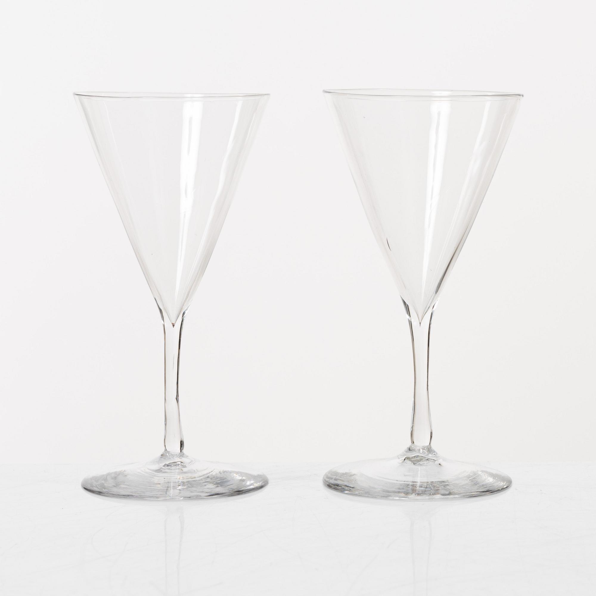 Fortified wine glasses, 12 pcs, 19th century.