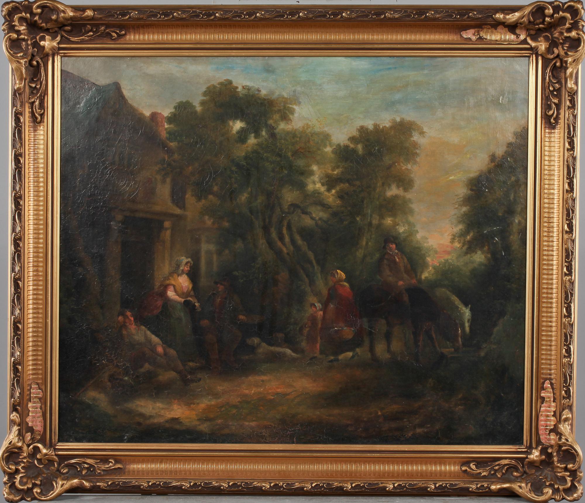 OKÄND KONSTNÄR, olja på duk, 1700/1800-tal.