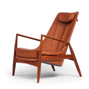 420. Ib Kofod Larsen, a highback teak "Sälen" easy chair, for Olof Persson Fåtöljindustri (OPE), Sweden 1950-60's.