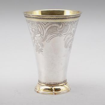 BÄGARE, silver, Jacob Lampa, Stockholm 1770. Vikt ca  453 gram.