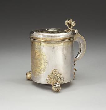 DRYCKESKANNA, av Andreas Brackfeldt, Riga (verksam 1661-1697). Barock.