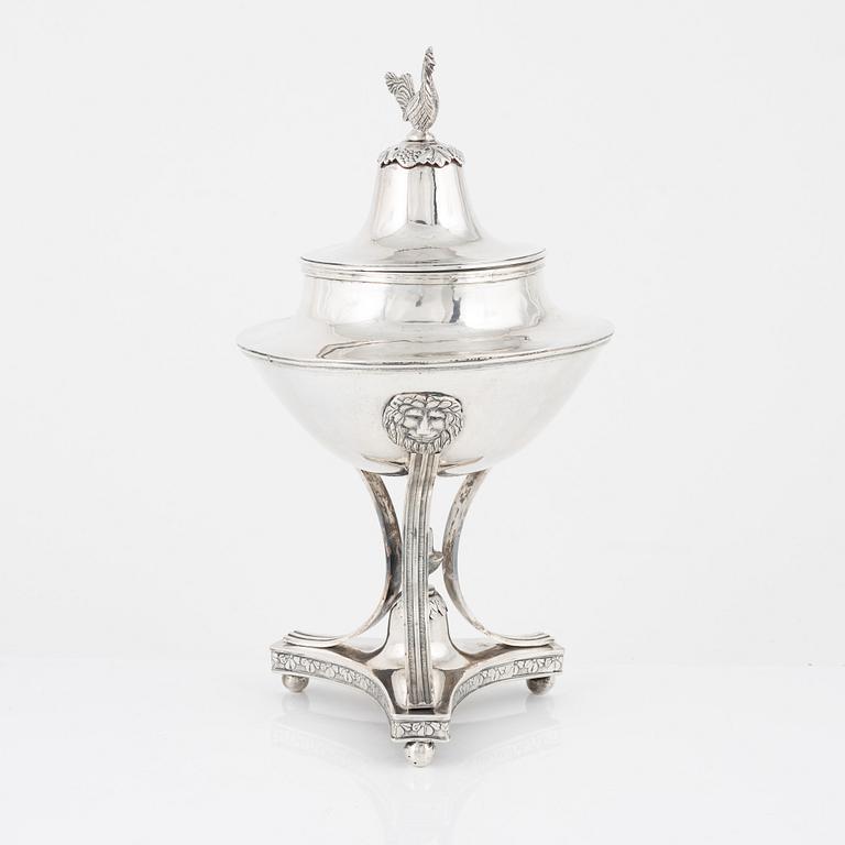 A Swedish Silver Empire Sugar Bowl, mark of Otto Magnus Krook, Nyköping 1815.