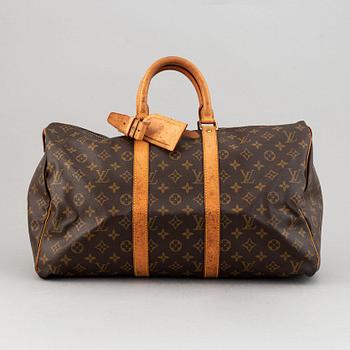 Louis Vuitton, a monogram canvas weekend bag, 'Keepall 45', 1991.