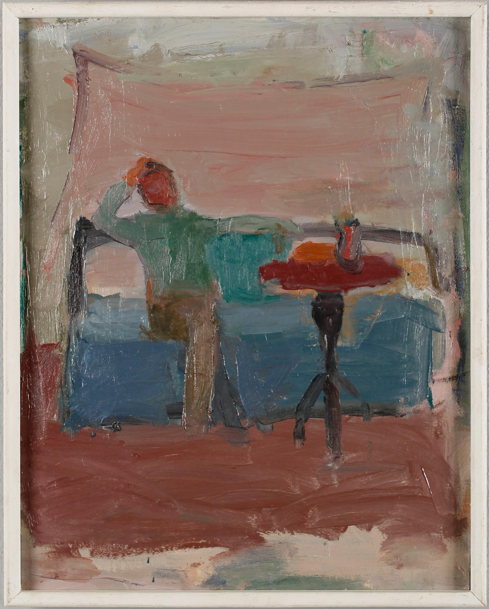 EDVIN LINDHOLM-HOUGE, olja på duk, uppklistrad på pannå, signerad.