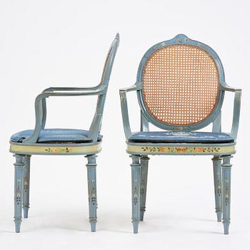 Carl Malmsten, a pair of Swedish Grace chairs, cabinetmaker Albin Johansson, Stockholm, for Villa Kvikkjokk, 1927.