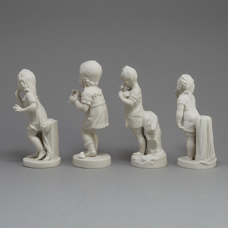 FOUR PARIAN FIGURES, gUSTAFSBERG, early 20th century.