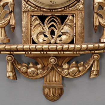 VÄGGPENDYL, sengustaviansk, omkring sekelskiftet 1700/1800, av Israel Dahlström (verksam 1792-1829), Stockholm.