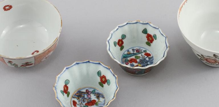 SKÅLAR, 4 st, porslin, Kina, 1700-1900-tal.