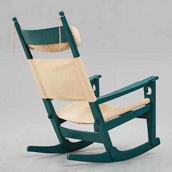 HANS J WEGNER, a "GE673" "The Keyhole", prototype rocking chair in a special colour, Getama, Denmark, 1970's.