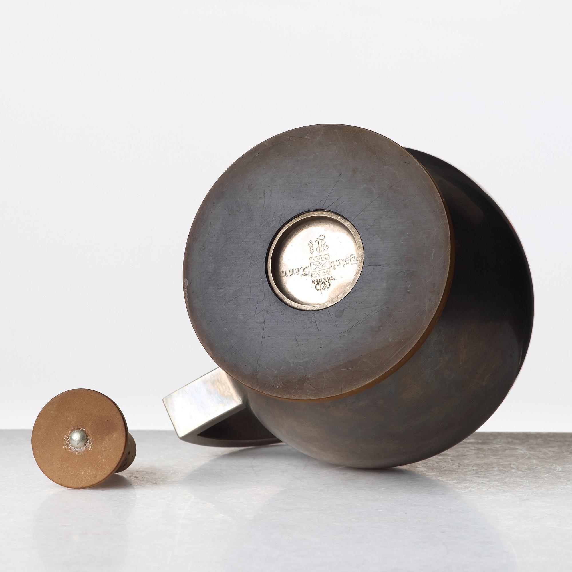 Carl-Einar Borgström, a pewter pitcher for Ystad Metall, Sweden 1937.