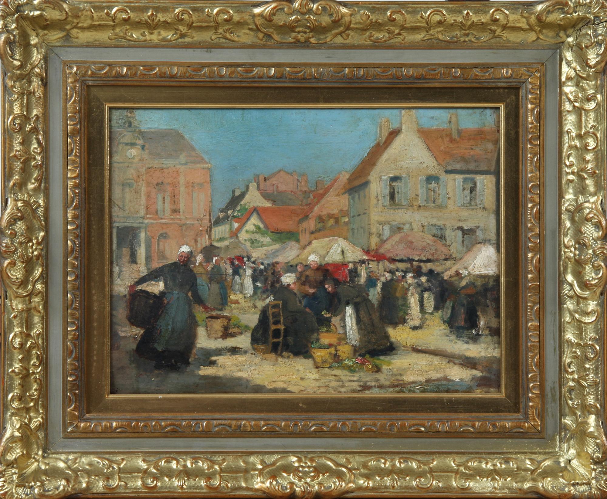 OKÄND KONSTNÄR, olja på pannå, 1800-tal.