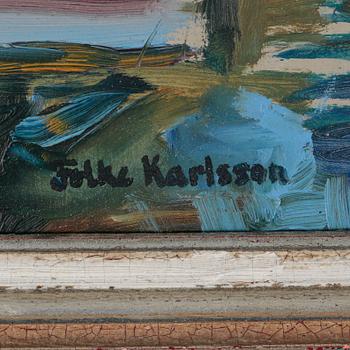 FOLKE KARLSSON, olja på pannå, signerad.