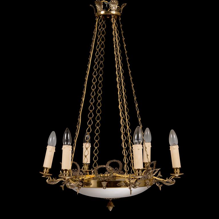 A late 20th century hanging lamp.