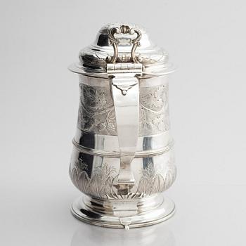 John Moore, dryckeskanna, silver, London 1759.