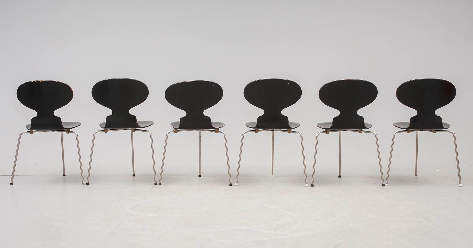 STOLAR, 6 st, "Myran", Arne Jacobsen, Fritz Hansen.