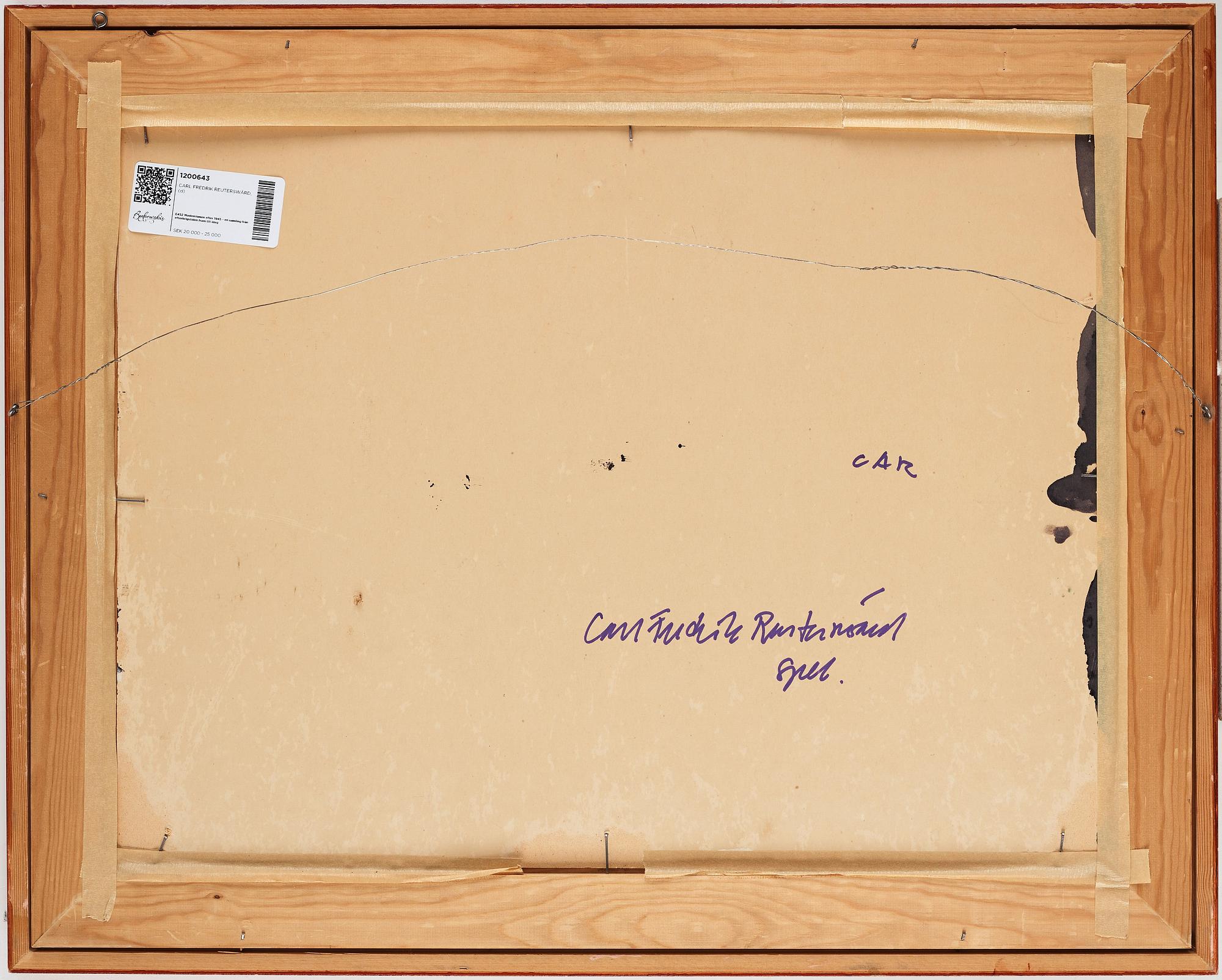 CARL FREDRIK REUTERSWÄRD, laquer and tempera on paper panel, signed CF Reauterswärd.
