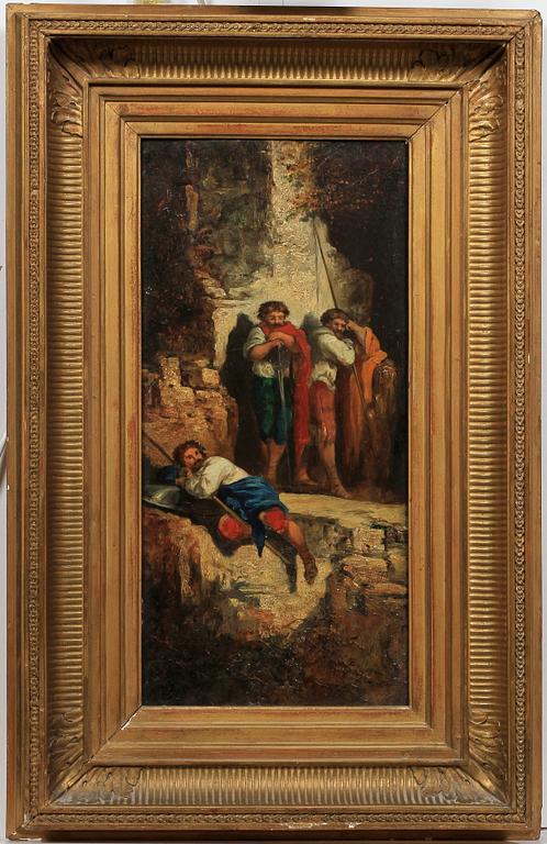 OKÄND KONSTNÄR, olja på pannå, Frankrike, 1800-tal.